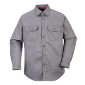 Bizflame Button Up Work Shirt in Gray